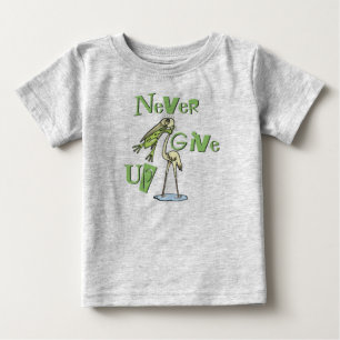 Camiseta De Bebé Nunca dé para arriba la garza de la obstrucción 