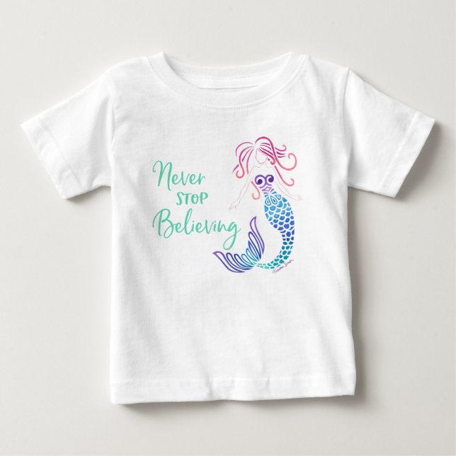 Camiseta De Bebé Nunca dejes de creer (Anverso)