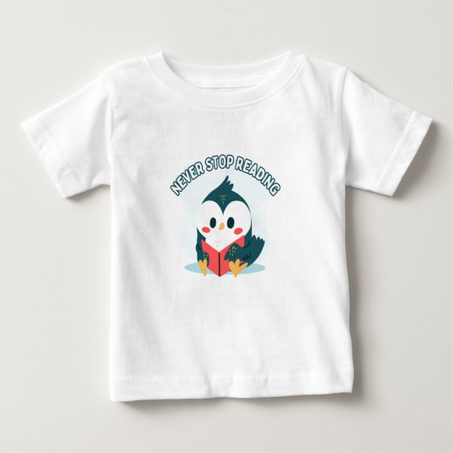 Camiseta De Bebé Nunca dejes de leer niños motivantes (Anverso)
