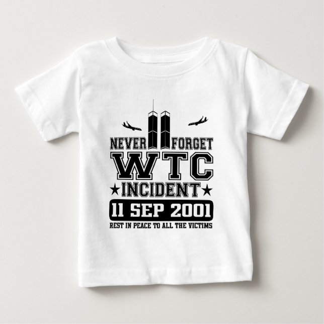 Camiseta De Bebé Nunca olvide World Trade Center el 11 de (Anverso)
