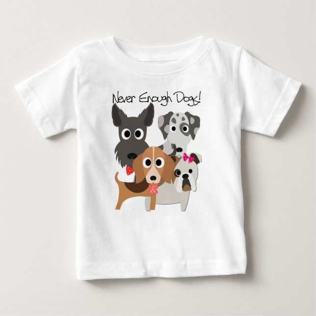 Camiseta De Bebé Nunca suficientes perros (Anverso)