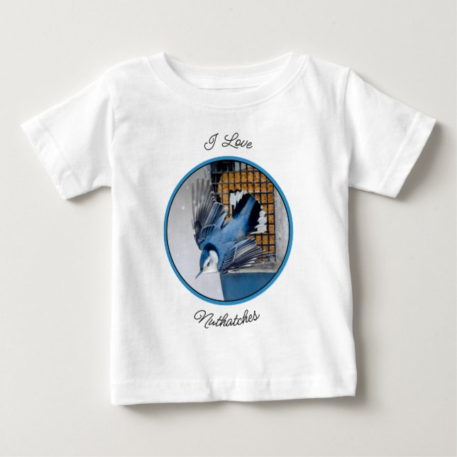 Camiseta De Bebé Nuthatch blanco en nieve - foto original (Anverso)