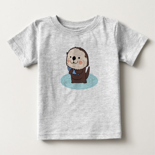 Camiseta De Bebé nutria marina (Anverso)