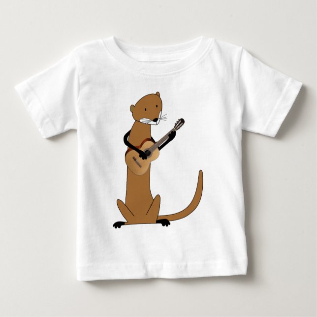 Camiseta De Bebé Nutria que toca la guitarra (Anverso)