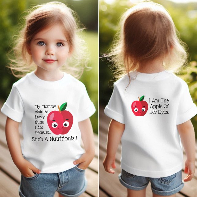 Camiseta De Bebé Nutricionista de la Manzana Roja (Subido por el creador)