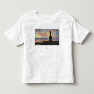 Camiseta De Bebé NYC, nueva opinión de YorkSunrise de la estatua de