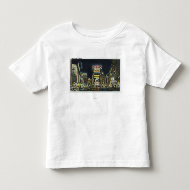 Camiseta De Bebé NYC, nuevo YorkView del Times Square en la noche # (Anverso)