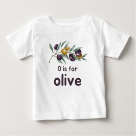 Camiseta De Bebé O es para OLIVE Green Veggie Alphabet O