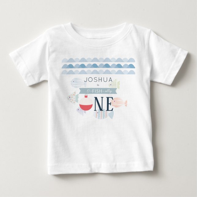 Camiseta De Bebé O-fish-ialmente Un Niño Pescando Cumpleaños Blanco (Anverso)