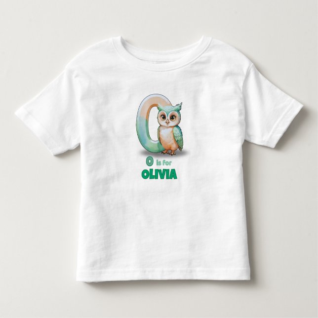 Camiseta De Bebé O is for Olivia - Custom Toddler T-Shirt (Anverso)