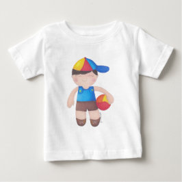 Camiseta De Bebé O Menino de Boné e a Bola