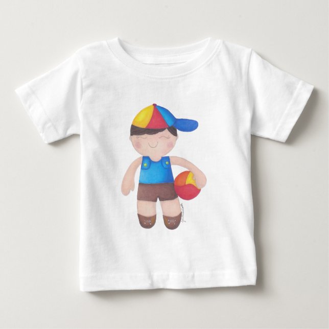 Camiseta De Bebé O Menino de Boné e a Bola (Anverso)