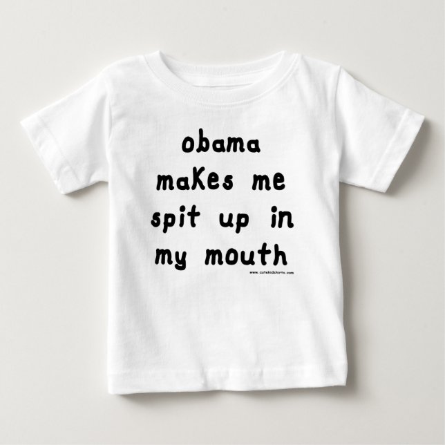 Camiseta De Bebé Obama me hace escupir en la boca (Anverso)