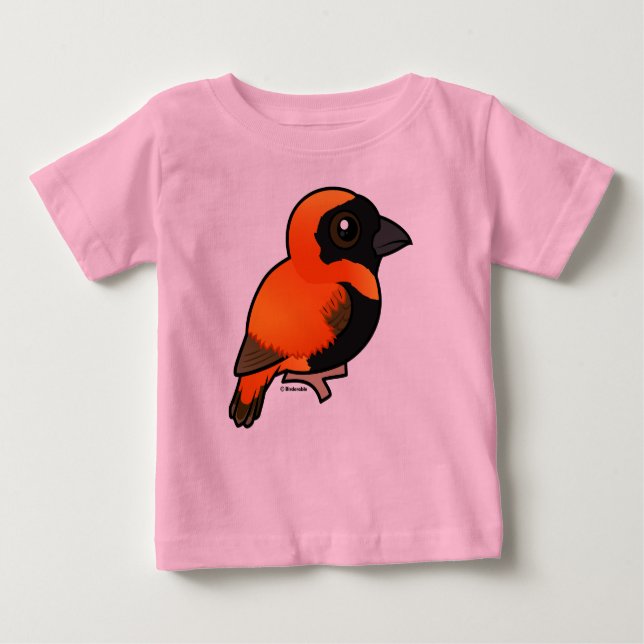 Camiseta De Bebé Obispo del Rojo Meridional Birdorable (Anverso)
