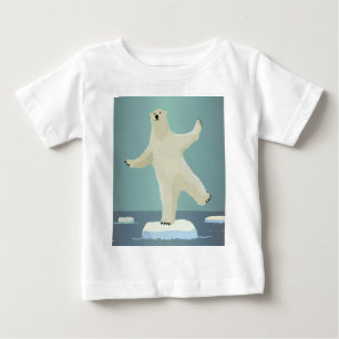 Camiseta De Bebé Obra de arte del oso polar equilibrándose sobre un