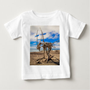 Camiseta De Bebé Obra de arte en la playa de Hokitika, Nueva Zeland