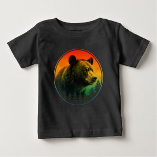 Camiseta De Bebé Ocaso de oso naturaleza animal vida silvestre
