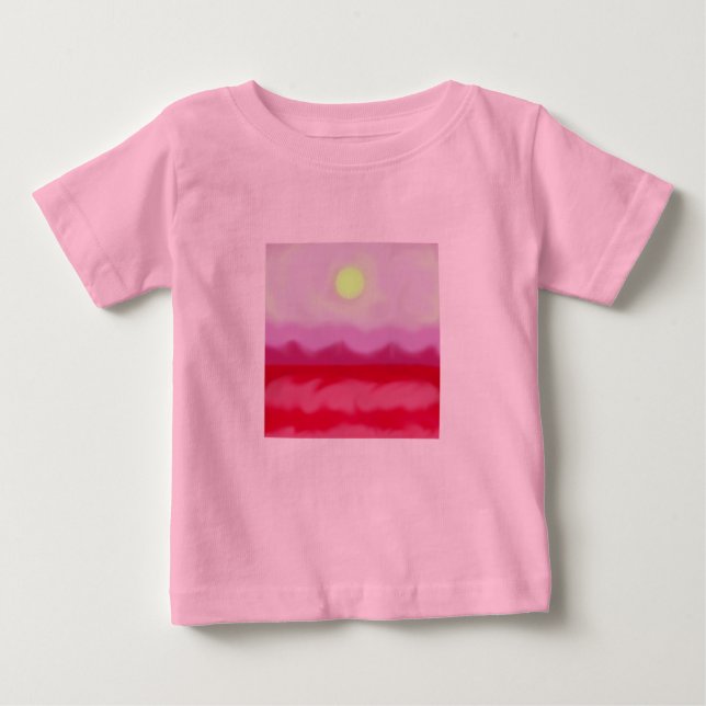 Camiseta De Bebé Océano rojo atardecer (Anverso)