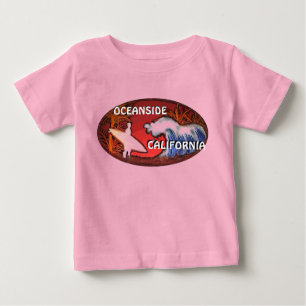 Camiseta De Bebé Oceanside California surfer ondas equipo de arte p