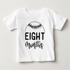 Camiseta De Bebé Ocho Meses de Hitos del Bebe de Béisbol -
