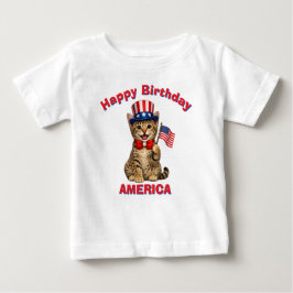 Camiseta De Bebé Ocicat Kitten (1q) Patriotic Kid T-Shirt