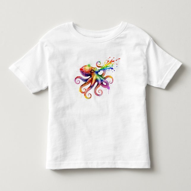 Camiseta De Bebé Octopus acuarela de Natasha Us (Anverso)