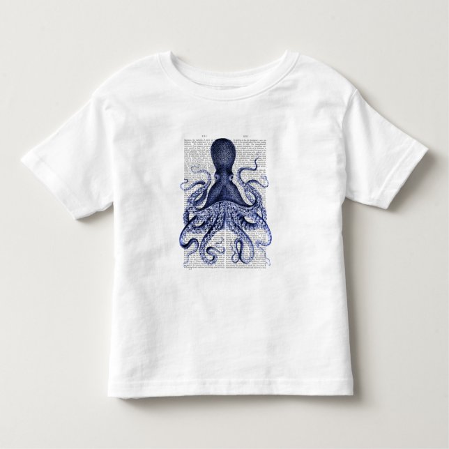 Camiseta De Bebé Octopus azul (Anverso)