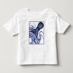 Camiseta De Bebé Octopus azul paisajístico