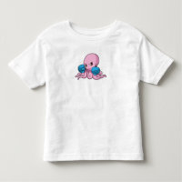 Octopus como boxeador con guantes de boxeo