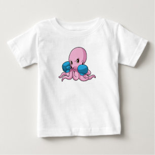 Camiseta De Bebé Octopus como boxeador con guantes de boxeo