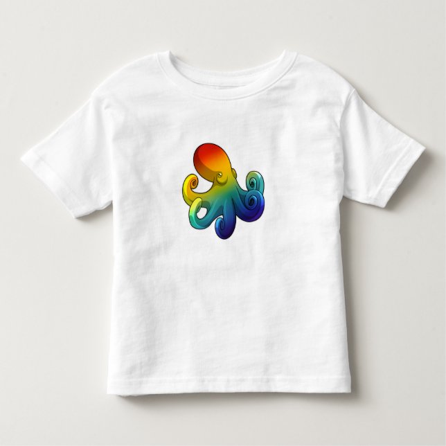 Camiseta De Bebé Octopus con arcoiris (Anverso)