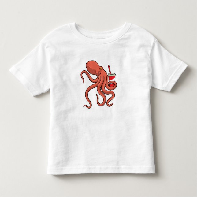 Camiseta De Bebé Octopus con bebida (Anverso)