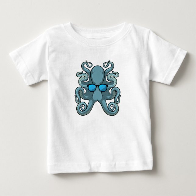 Camiseta De Bebé Octopus con gafas de sol (Anverso)