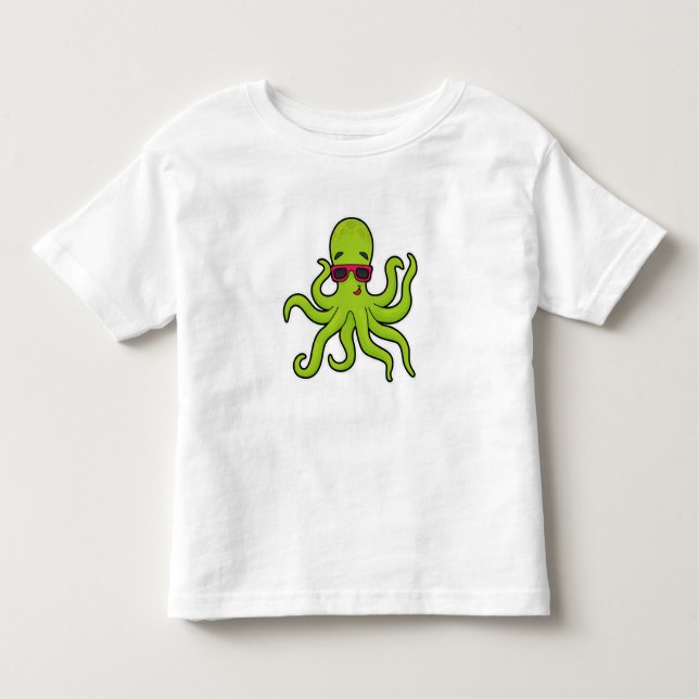 Camiseta De Bebé Octopus con gafas de sol (Anverso)