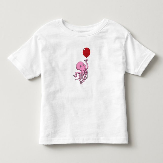 Camiseta De Bebé Octopus con globo (Anverso)