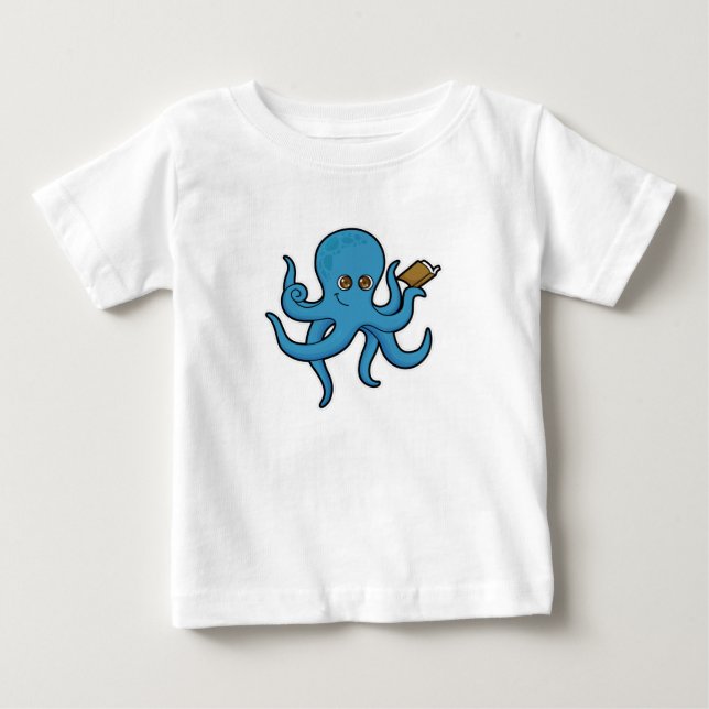 Camiseta De Bebé Octopus con libro (Anverso)