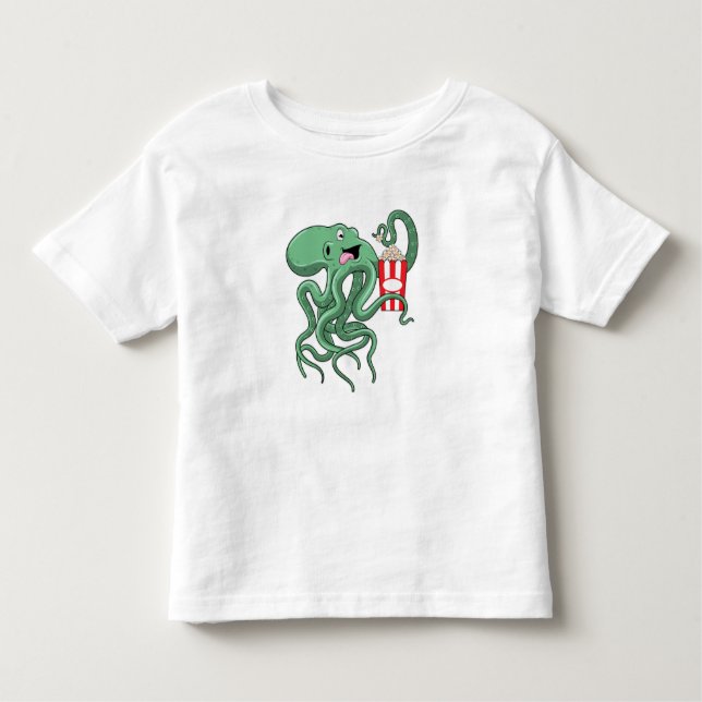 Camiseta De Bebé Octopus con popcorn (Anverso)