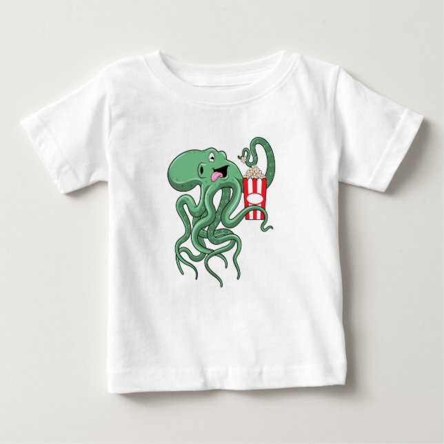 Camiseta De Bebé Octopus con popcorn (Anverso)