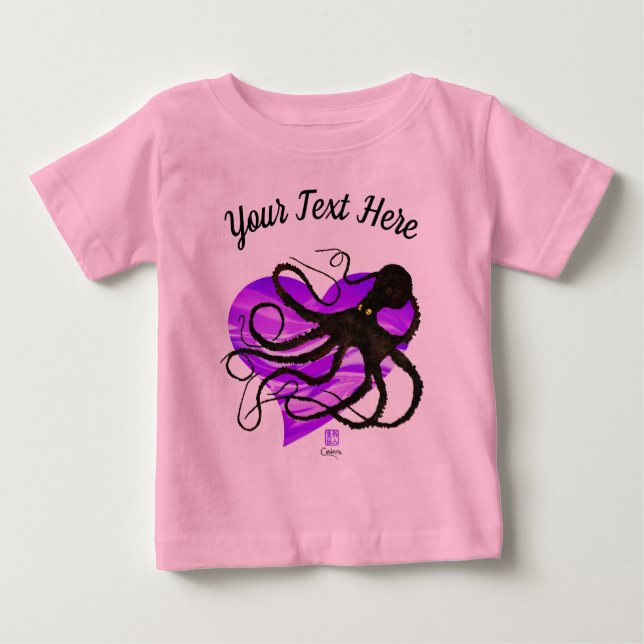Camiseta De Bebé Octopus en Lavender + Tutu Bodysuit (Anverso)