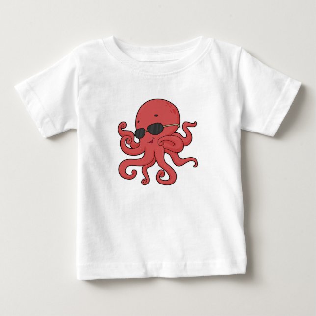 Camiseta De Bebé Octopus Gafas de sol (Anverso)