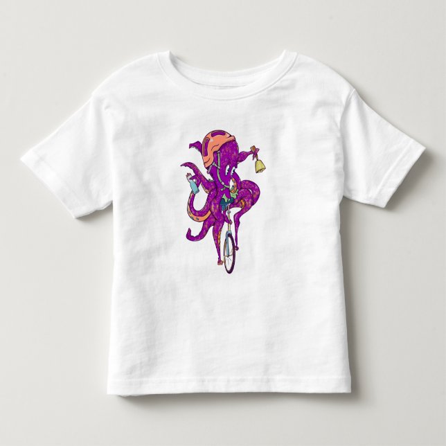 Camiseta De Bebé Octopus montando un uniciclo (Anverso)