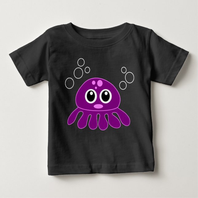 Camiseta De Bebé Octopus púrpura de Personalizado suave (Anverso)