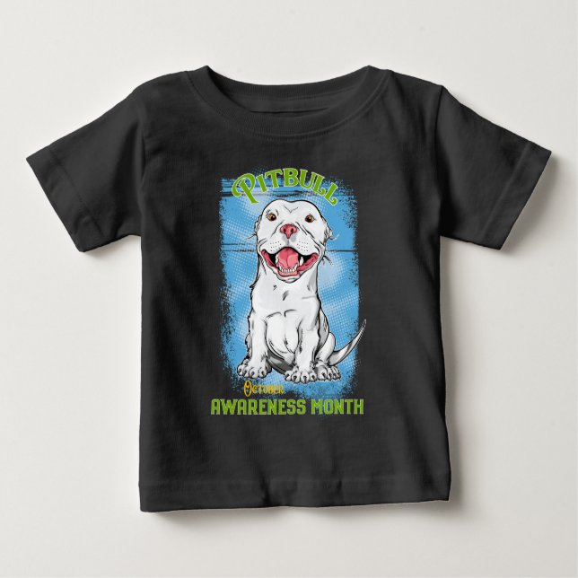 Camiseta De Bebé Octubre, Pitbull Awareness Mont (Anverso)