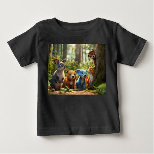 Camiseta De Bebé Ocultar y mirar: Amigos forestales en juego