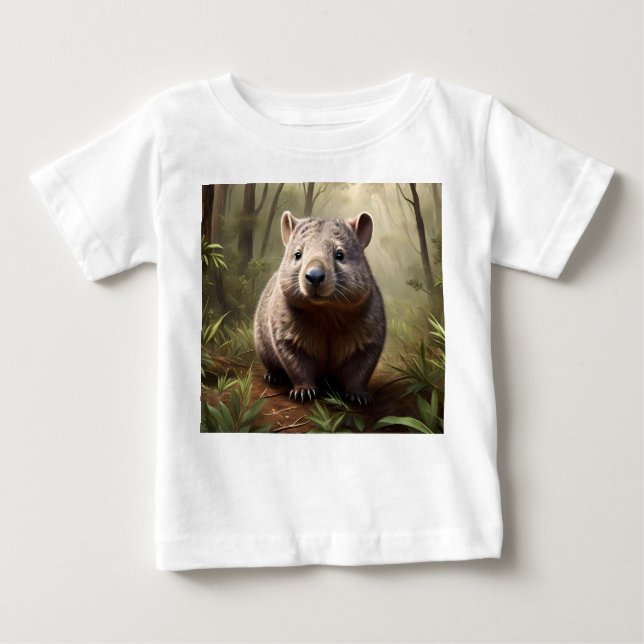 Camiseta De Bebé "Oculto en el Bush: un wombat australiano salvaje" (Anverso)