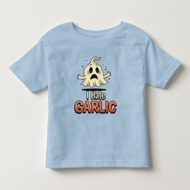 Camiseta De Bebé Odio al fantasma del ajo - Funny Halloween Gárlic  (Anverso)