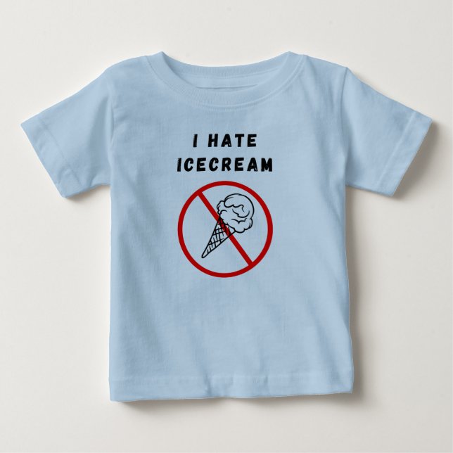 Camiseta De Bebé Odio el helado (Anverso)