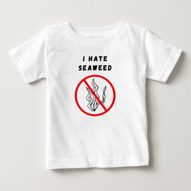 Camiseta De Bebé Odio las algas marinas (Anverso)