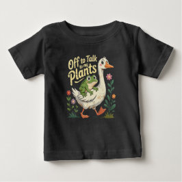 Camiseta De Bebé Off to Talk to My Plants – Cute Frog & Goose Baby 