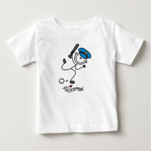 Camiseta De Bebé Oficial de policía básico de palitos